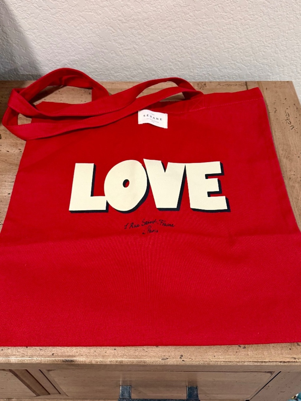 Sezane canvas Love tote bag